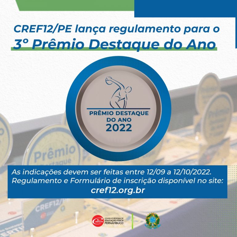 Read more about the article CREF12/PE lança regulamento para a 3ª Edição do Prêmio Destaque do Ano