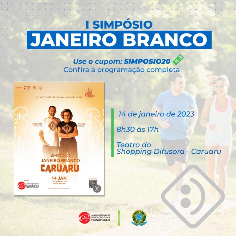 Read more about the article <strong>Abertas as inscrições para I Simpósio Janeiro Branco: ‘Quem cuida da mente, cuida da vida’ em Caruaru</strong>